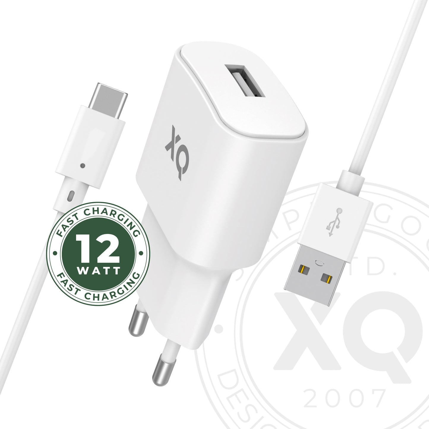 NP Travel Charger Single USB-A 2.4A w. USB-C cable