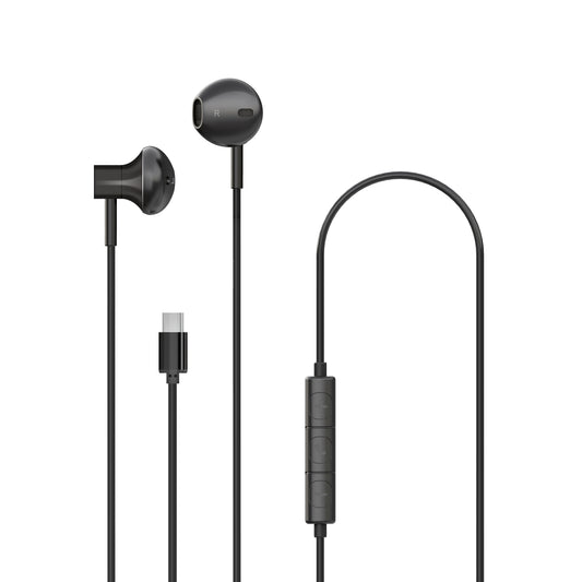 NP Button type headset wired w/ USB-C plug